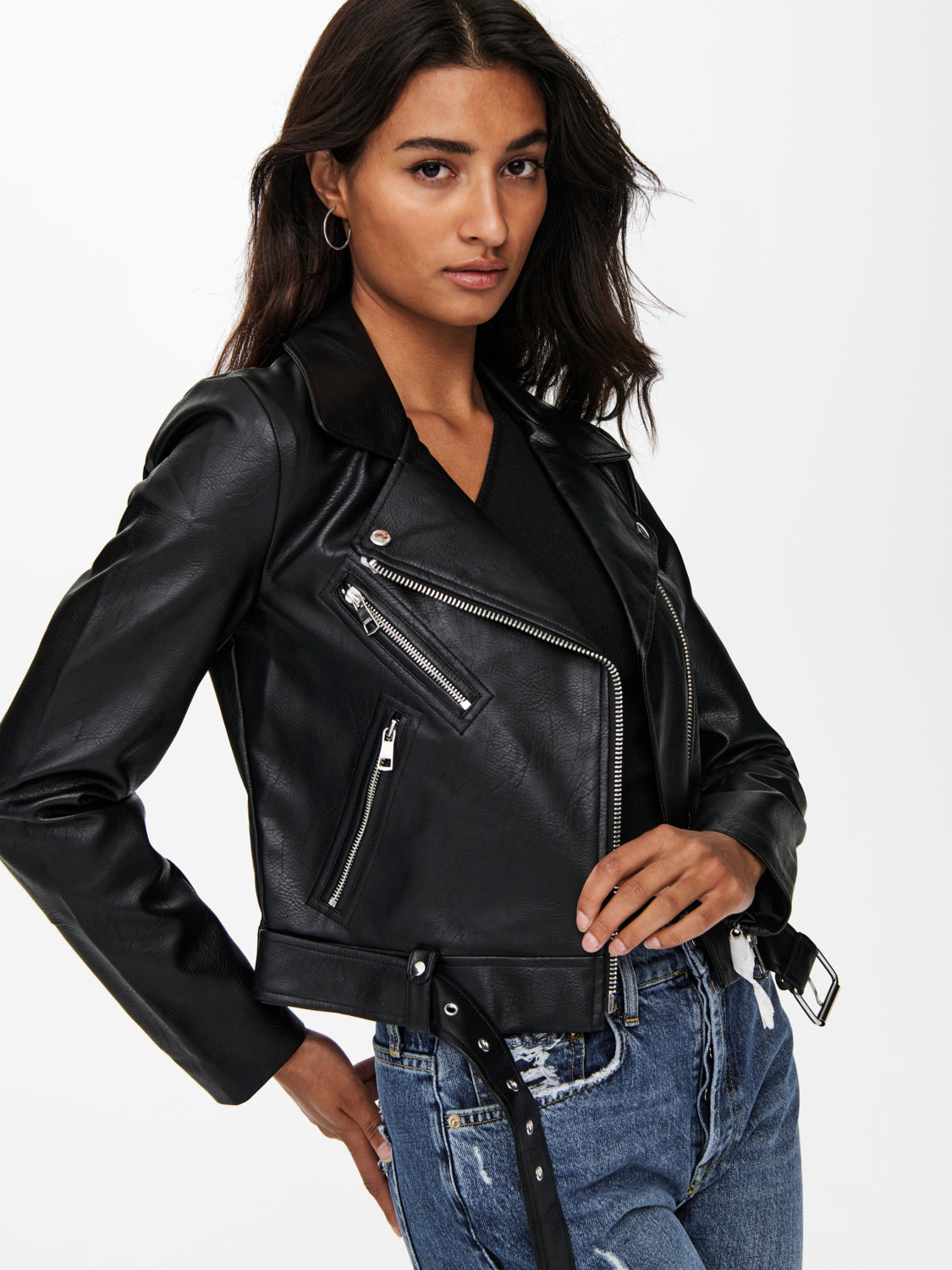 ONLVERA Faux Leather Jacket - Sort